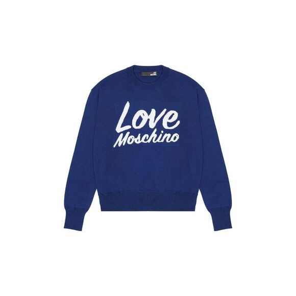 Love Moschino Blue Wool Women´s Sweatshirt